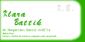 klara battik business card